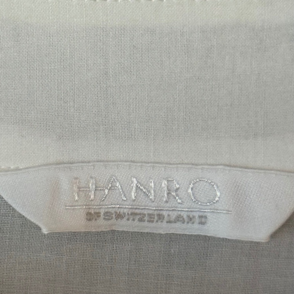 Hanro of Switzerland White Mercerized Cotton Embroidered Nightshirt Gown Large - Picture 7 of 11